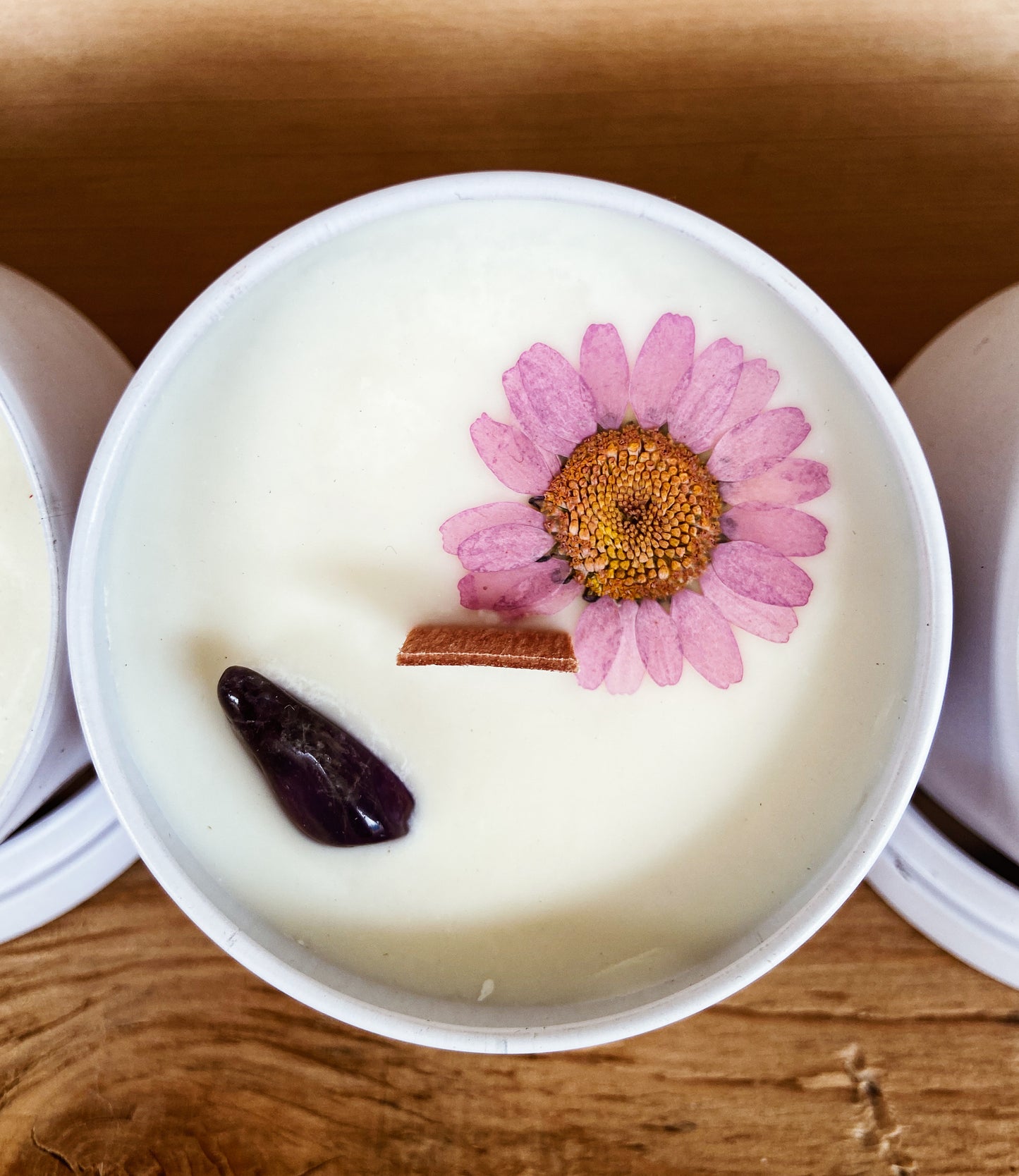 Bougie Lavande-Lilas & Cristaux 4 Oz