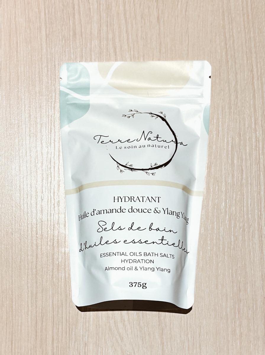 Sels de bain - Hydratant- Huile d'amande douce & Ylang Ylang