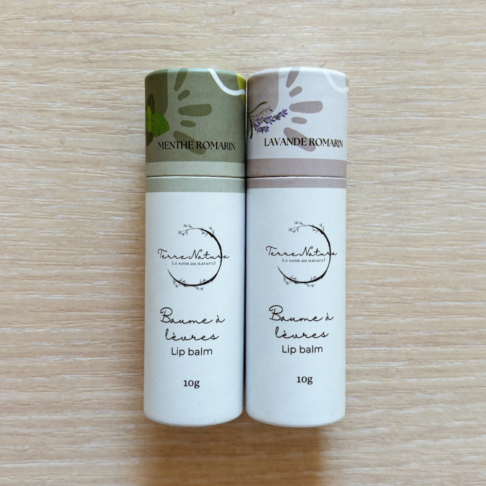 Lip balms infused with essential oils