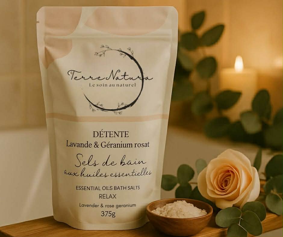 Sels de bain - Détente - Lavande & Géranium rosat