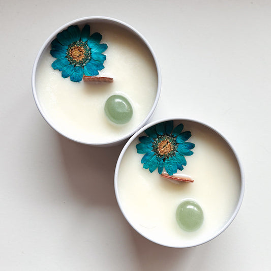 Mint & Eucalyptus Candle with Crystals 4 Oz