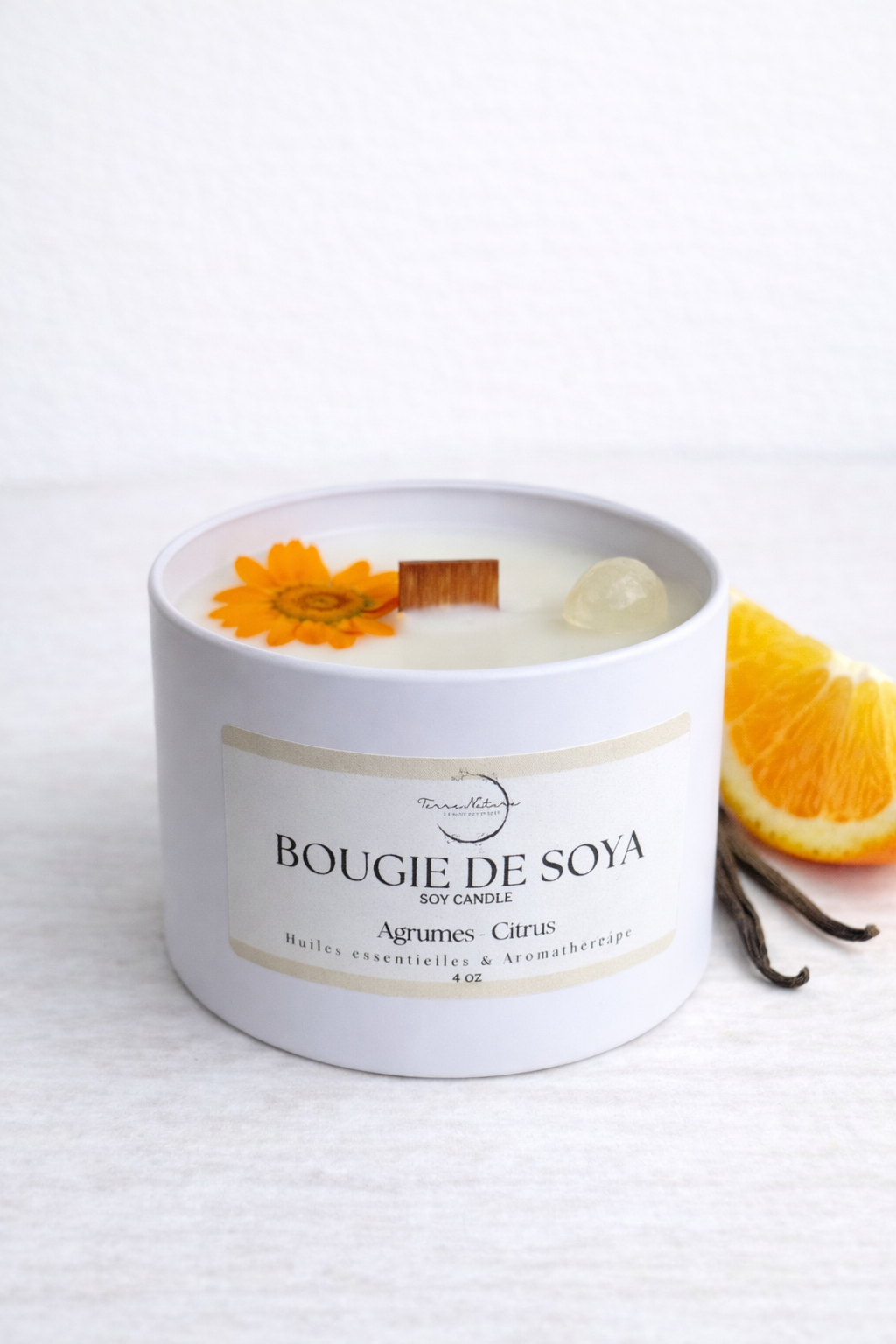 Citrine 4 Oz Citrus & Himalayan Salt Candle