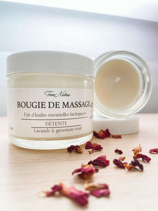 Bougie de massage naturelle - Détente