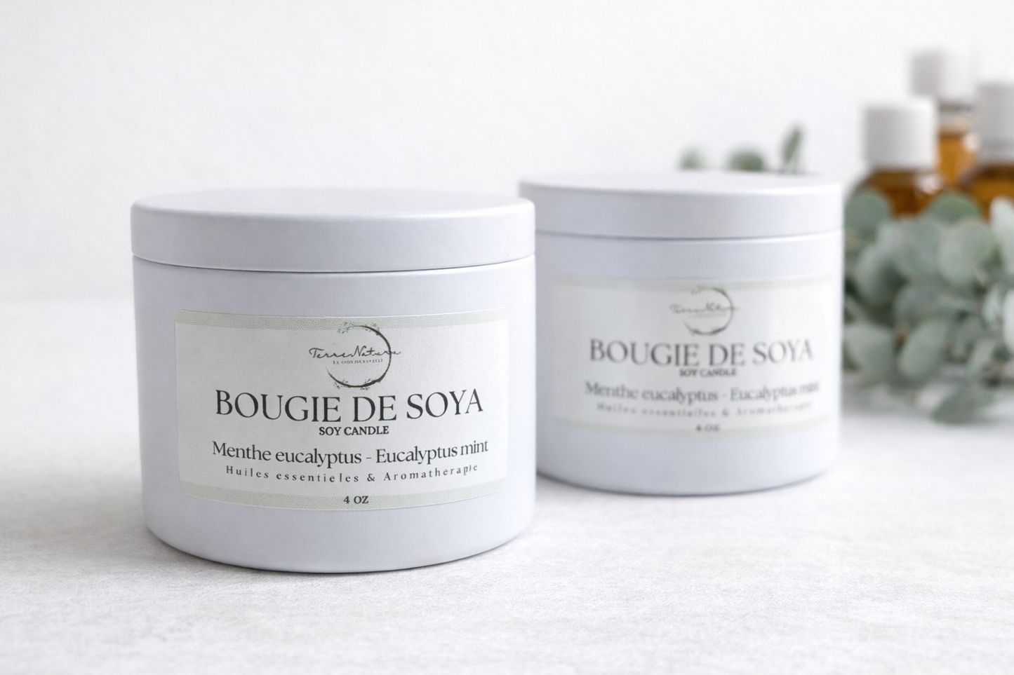 Mint & Eucalyptus Candle with Crystals 4 Oz