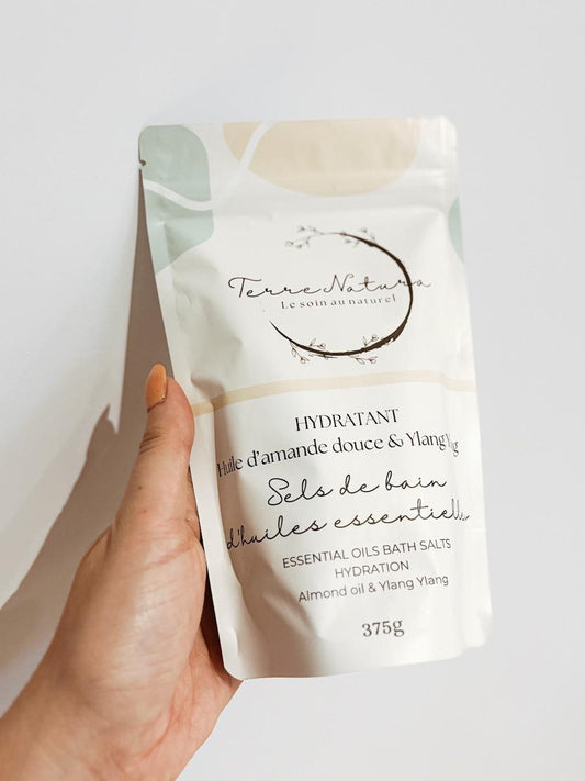 Sels de bain - Hydratant- Huile d'amande douce & Ylang Ylang