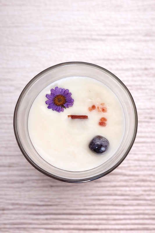 Lavender Lilac Candle & Crystals 14 Oz
