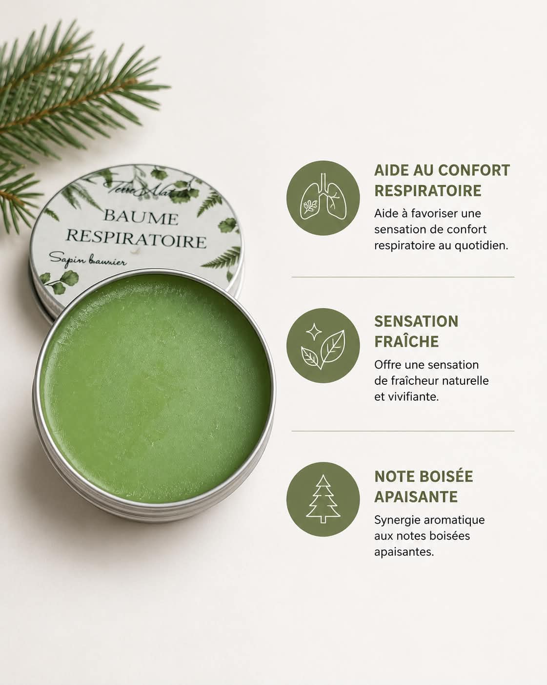 Balsam fir decongestant respiratory balm