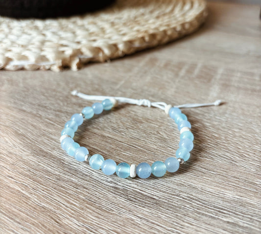 Bracelet d'aromathérapie - Aigue-marine & Agate turquoise LIVRAISON GRATUITE