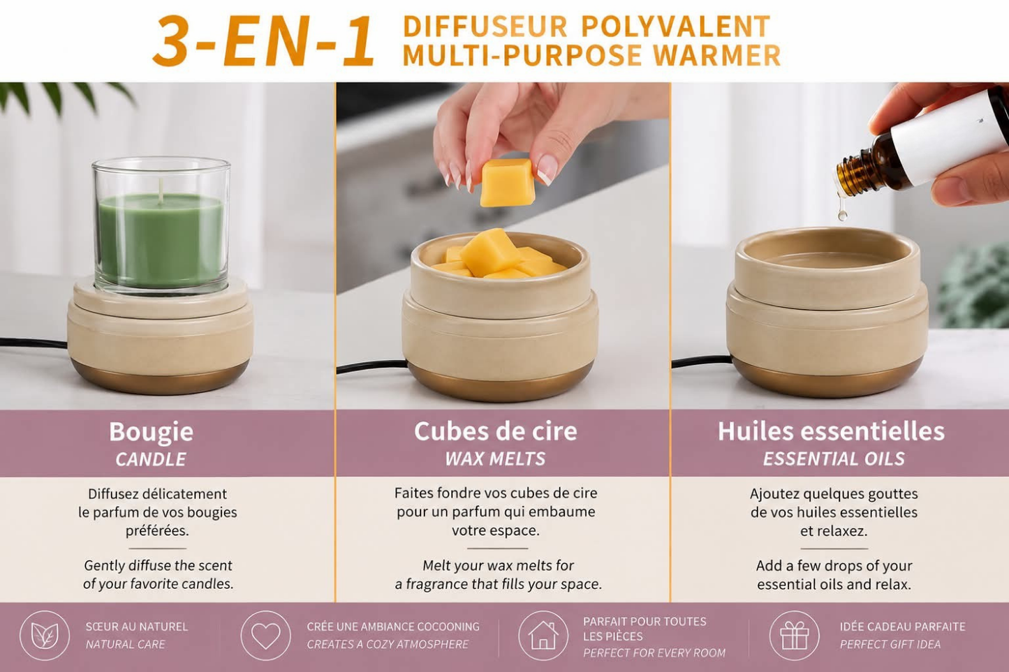 Chauffe-cire électrique en céramique - Cubes de cire inclus