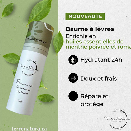 Baumes à lèvres infusés d’huiles essentielles