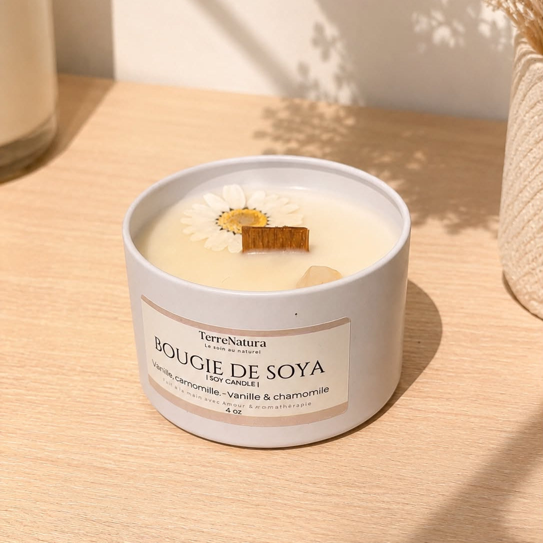 4 Oz Vanilla-Chamomile & Agate Candle
