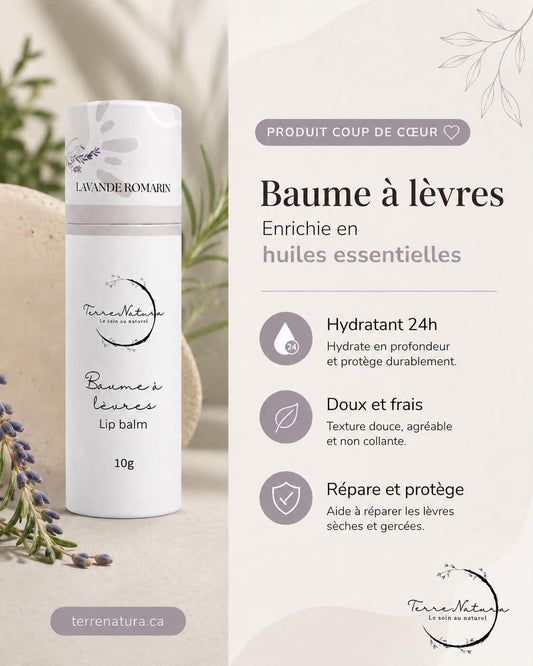 Baumes à lèvres infusés d’huiles essentielles