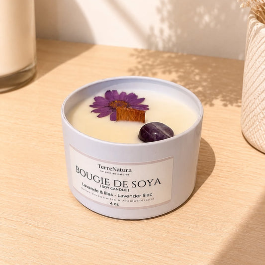 4 Oz Candle - Lavender-Lilac & Amethyst